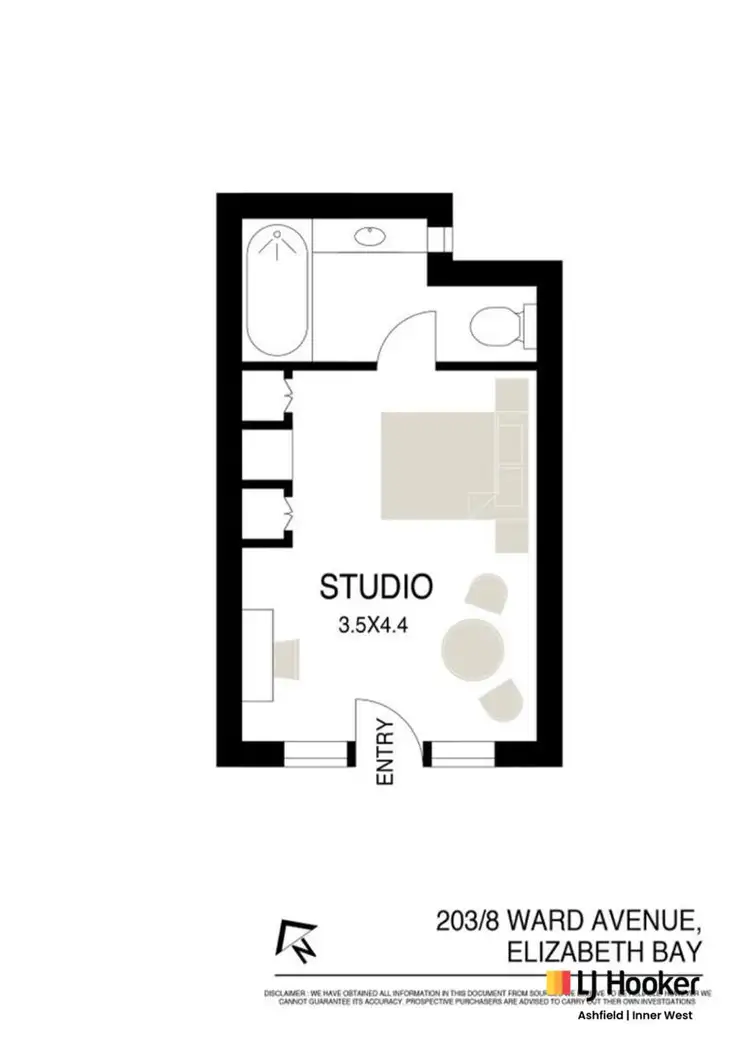 Fifth view of Homely studio listing, 203/6-8 Ward Avenue, Elizabeth Bay NSW 2011