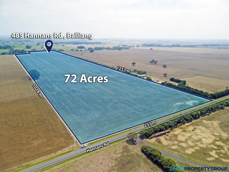 Main view of Homely land listing, 485 HANNANS ROAD, Balliang VIC 3340