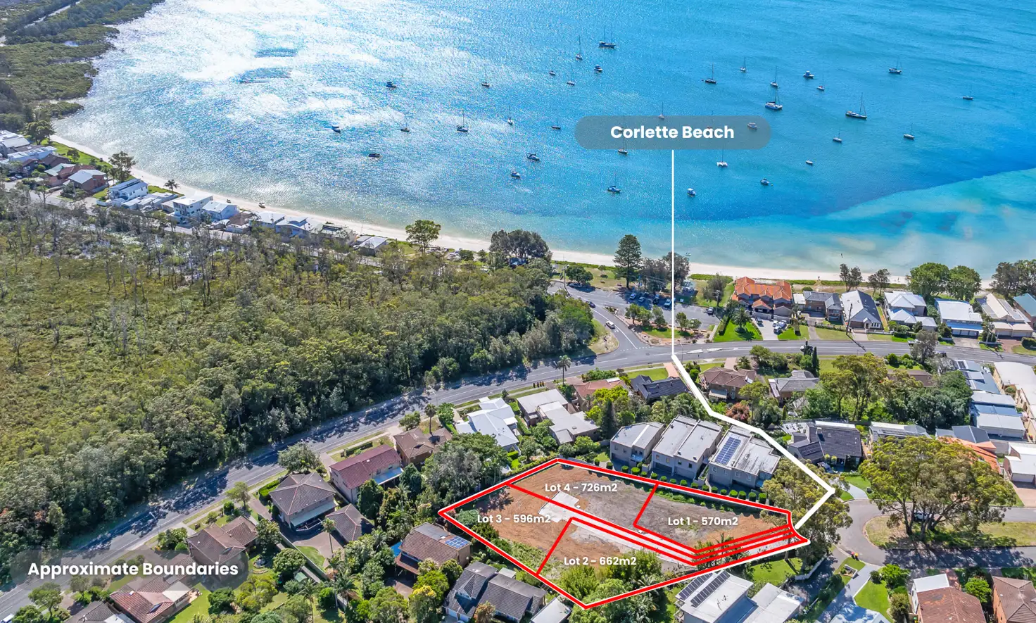 Main view of Homely land listing, Lots 1, 2, 3 & 4/274 Corrie Parade, Corlette NSW 2315