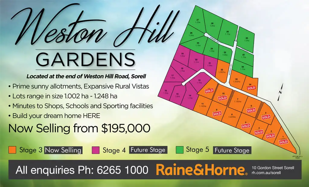 Main view of Homely land listing, Lot 8 Weston Hill Gardens (off Weston Hill Road), Sorell TAS 7172