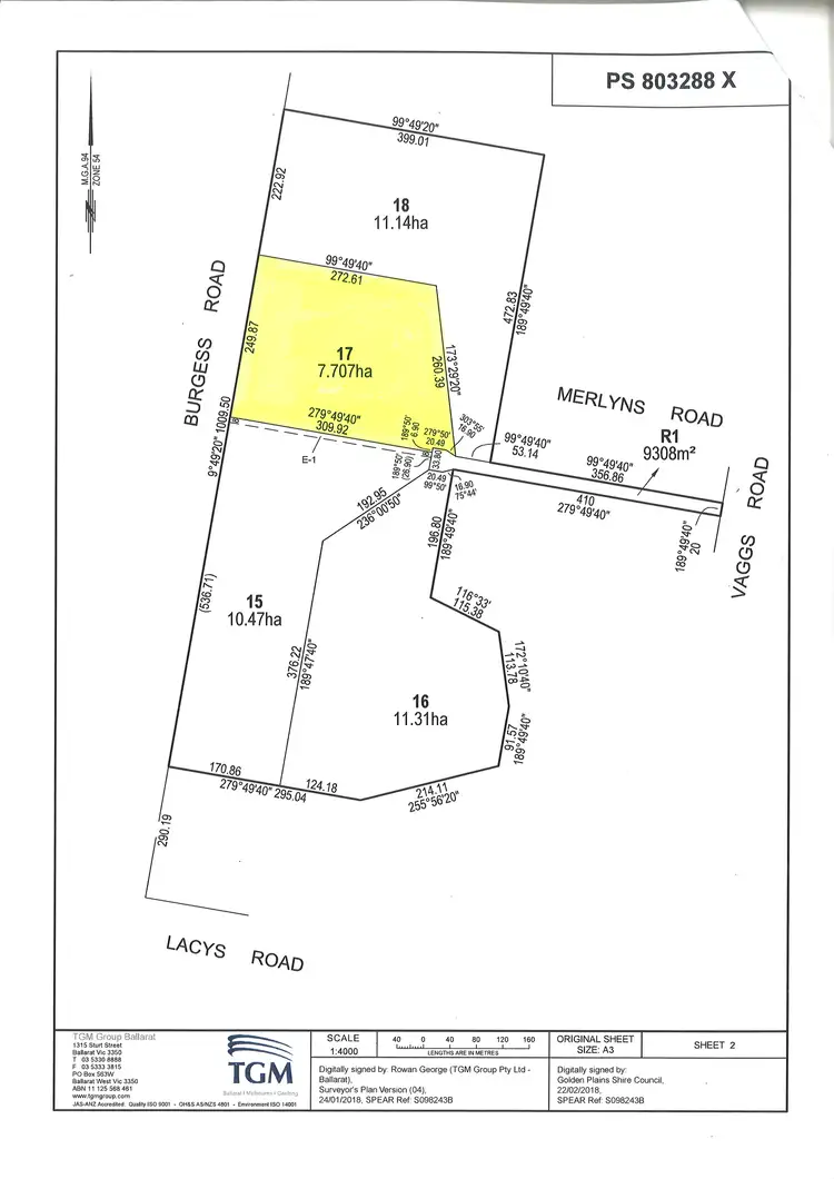 Lot 17 Merlyns Road (off Vaggs Road), Ross Creek VIC 3351