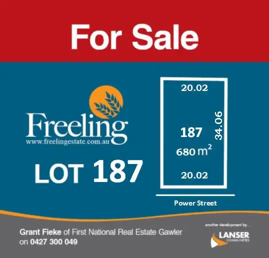 Main view of Homely land listing, Lot 187 Power Street, Freeling SA 5372