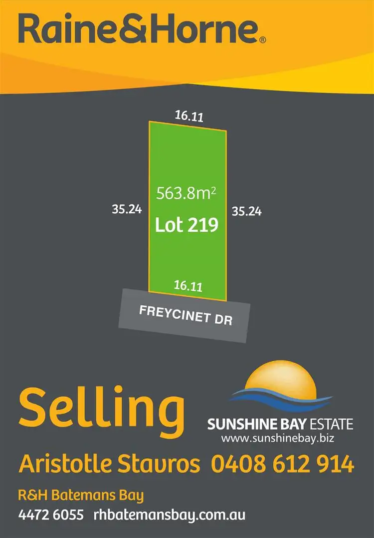 Main view of Homely land listing, Lot 219 Freycinet Drive, Sunshine Bay NSW 2536