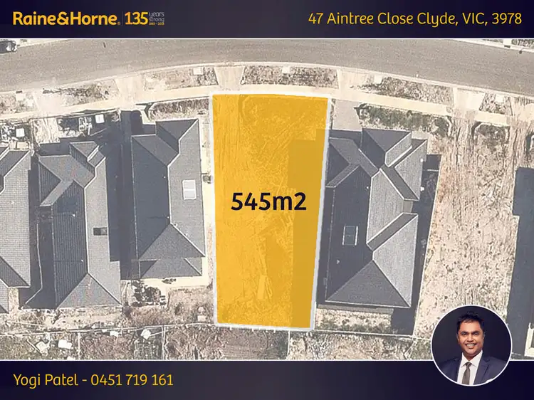 Main view of Homely land listing, 47 AINTREE CLOSE, Clyde VIC 3978