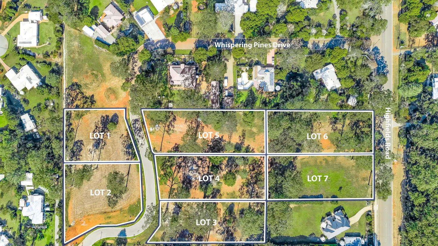 Main view of Homely land listing, Lot 1 - Lot 7 Whispering Pines Drive, Highfields QLD 4352