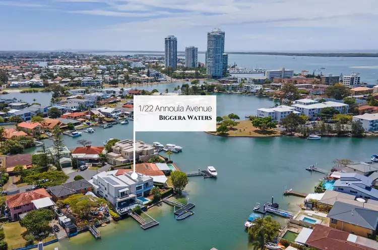 Main view of Homely townhouse listing, 1/22 Annoula Avenue, Biggera Waters QLD 4216