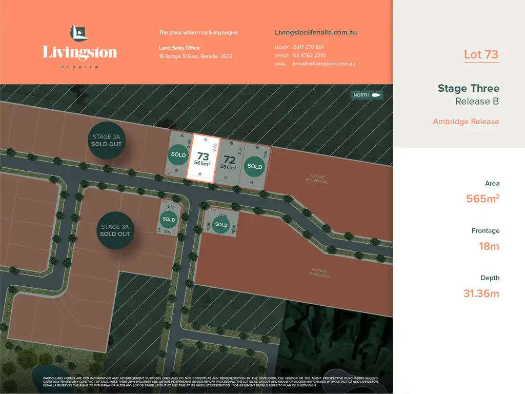 Main view of Homely land listing, Lot 73 / 32 Four Mile Road, Benalla VIC 3672