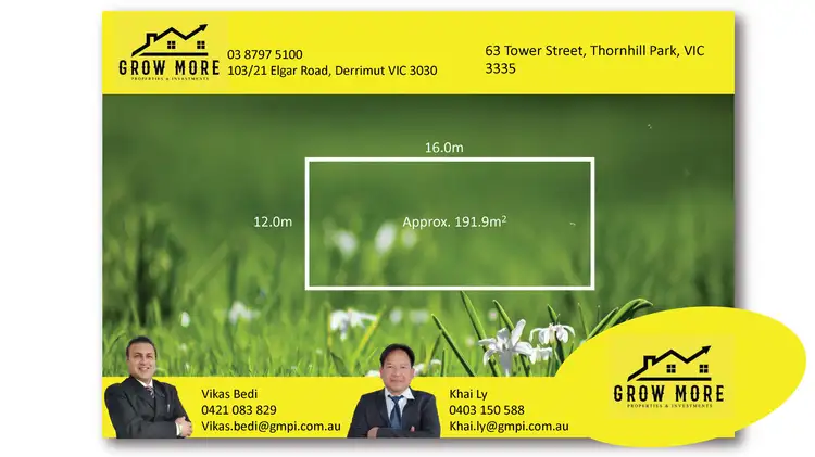 Main view of Homely land listing, 63 Tower Street, Thornhill Park VIC 3335