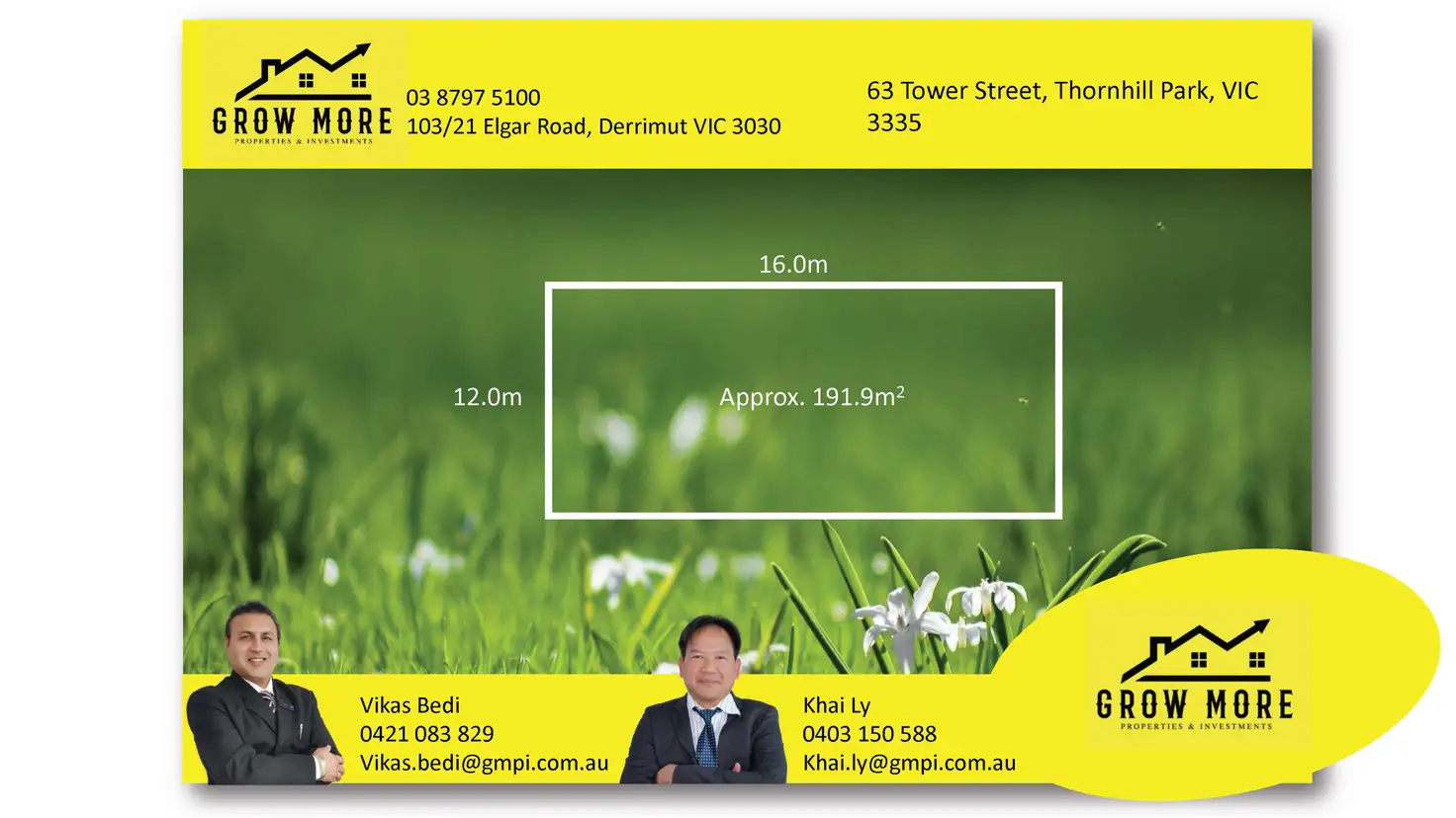 Main view of Homely land listing, 63 Tower Street, Thornhill Park VIC 3335