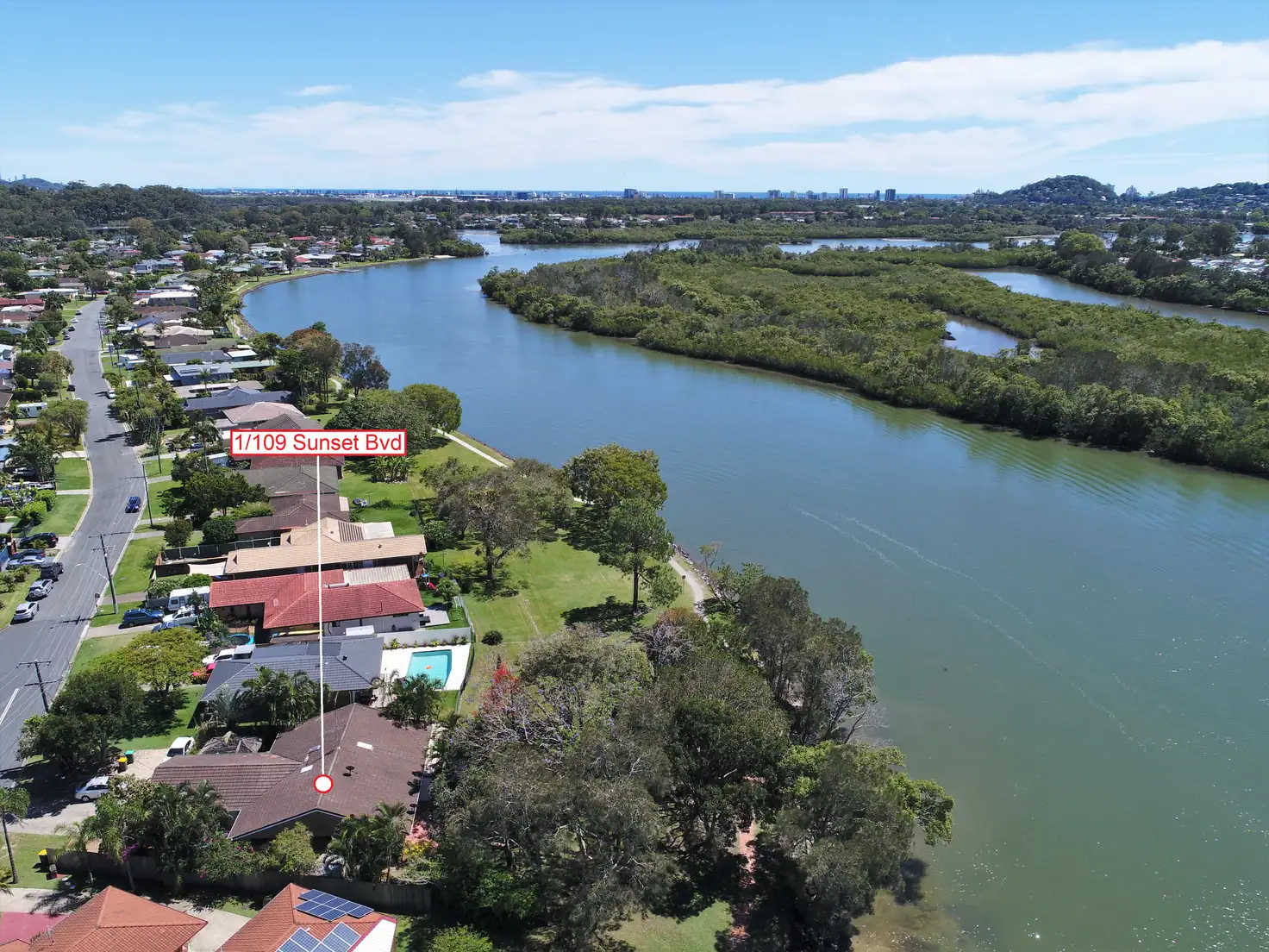 Main view of Homely semi-detached listing, 1/109 Sunset Boulevard, Tweed Heads West NSW 2485