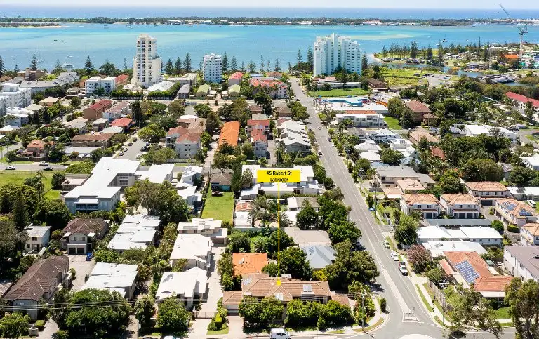 Main view of Homely semi-detached listing, 1/45 Robert Street, Labrador QLD 4215
