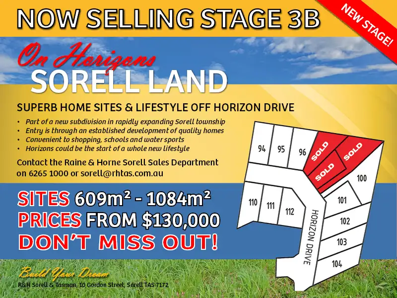 Main view of Homely land listing, Lot 94 Horizon Drive, Sorell TAS 7172