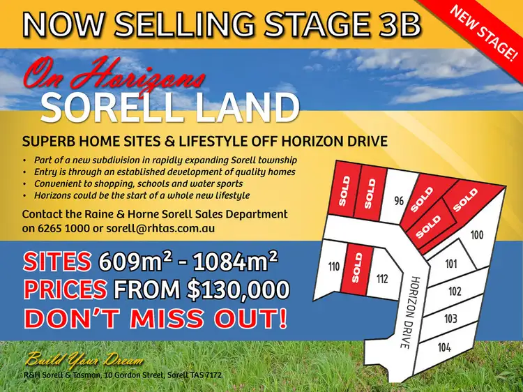 Main view of Homely land listing, Lot 96 Horizon Drive, Sorell TAS 7172