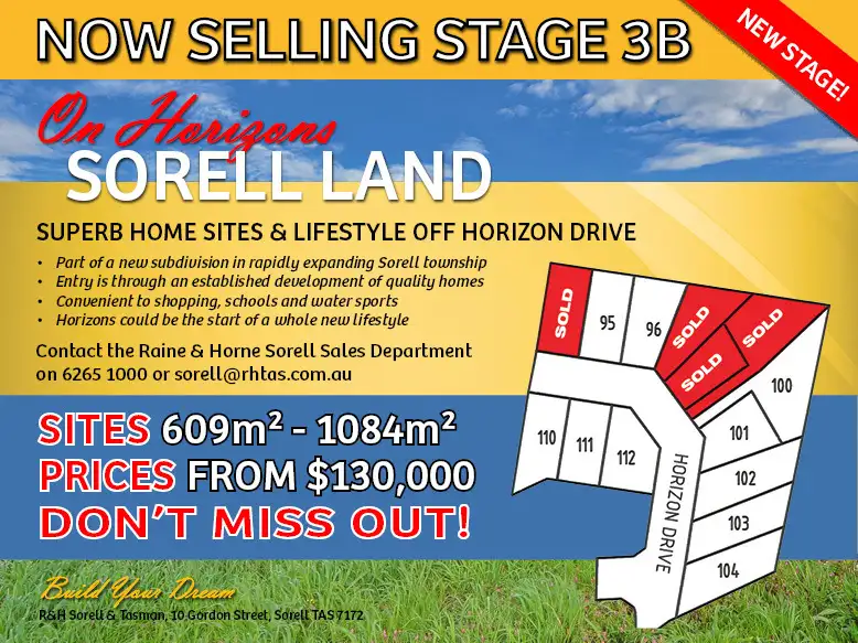 Main view of Homely land listing, Lot 95 Horizon Drive, Sorell TAS 7172