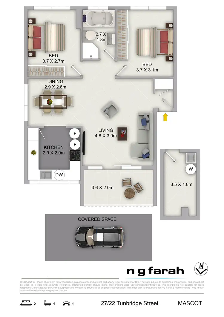Seventh view of Homely apartment listing, 27/22 Tunbridge Street, Mascot NSW 2020