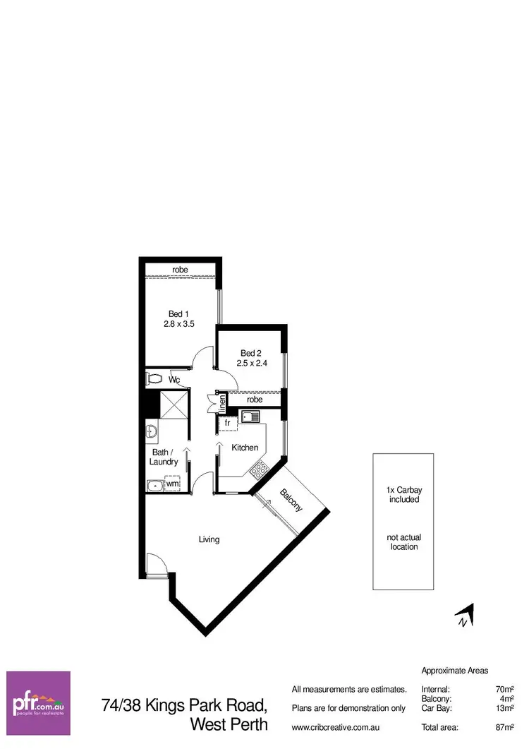 Third view of Homely apartment listing, 74/38 Kings Park Road, West Perth WA 6005