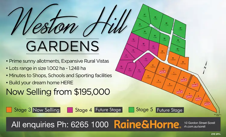 Main view of Homely land listing, Lot 2 Weston Hill Gardens (off Weston Hill Road), Sorell TAS 7172