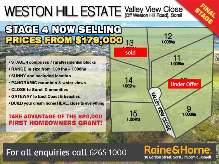 Main view of Homely land listing, Lot 10 Valley View Close, Sorell TAS 7172