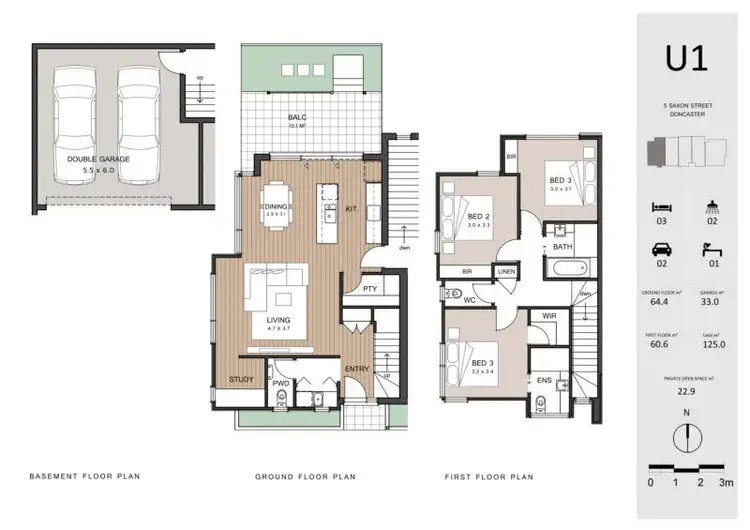 Sixth view of Homely townhouse listing, 1 & 5/5 Saxon Street, Doncaster VIC 3108