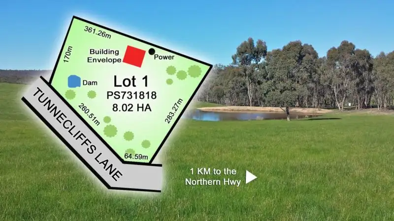 Main view of Homely land listing, PS731818, LOT Lot 1, 1 Tunnecliffs Lane, Heathcote VIC 3523