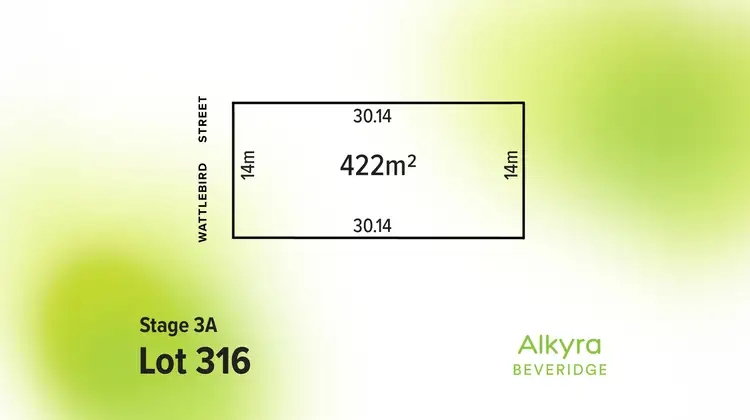 Main view of Homely land listing, LOT 316, Lot 316 Wattlebird Street, Beveridge VIC 3753