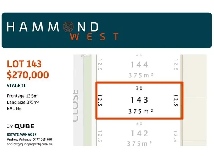 Main view of Homely land listing, Lot 143, Almond Close, Hammond Park WA 6164