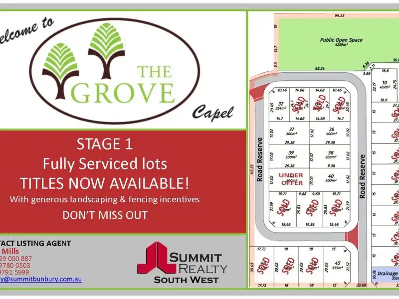 Main view of Homely land listing, Lot 39 The Grove St, Capel WA 6271
