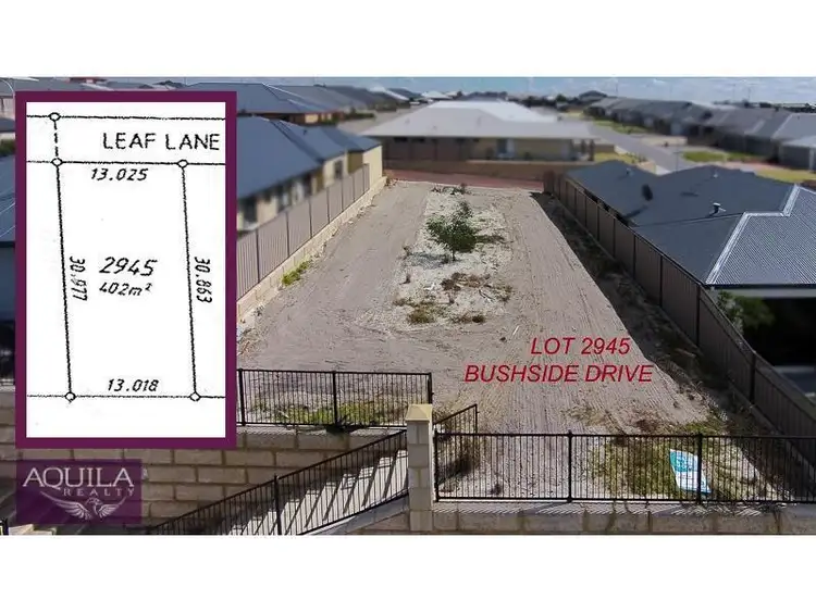 Main view of Homely land listing, Lot 2945, 45 Bushside Drive, Aveley WA 6069