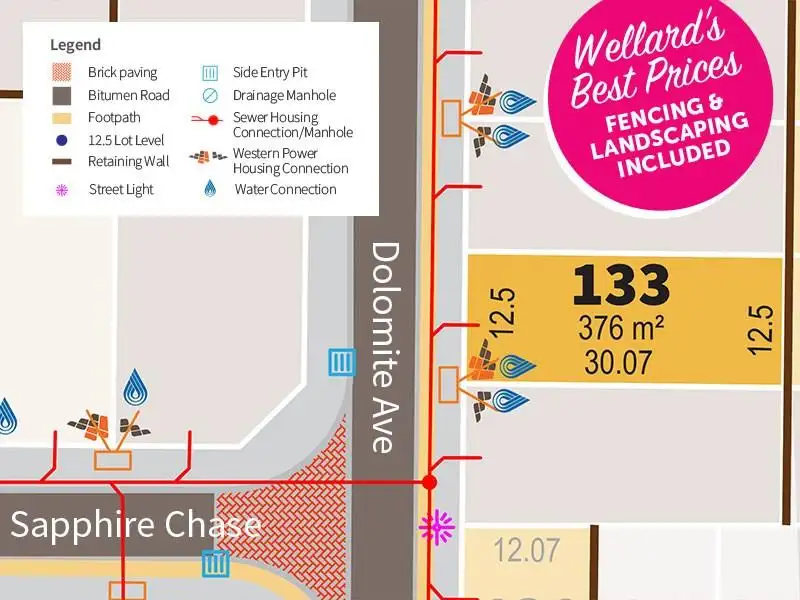 Main view of Homely land listing, Lot 133, 30 Dolomite Avenue, Wellard WA 6170
