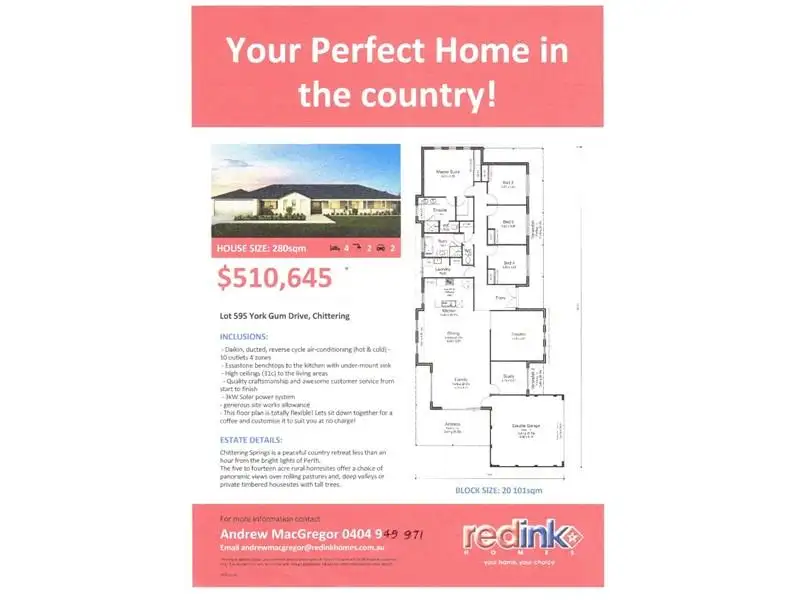 Main view of Homely house listing, Lot 595, York Gum Drive, Chittering WA 6084