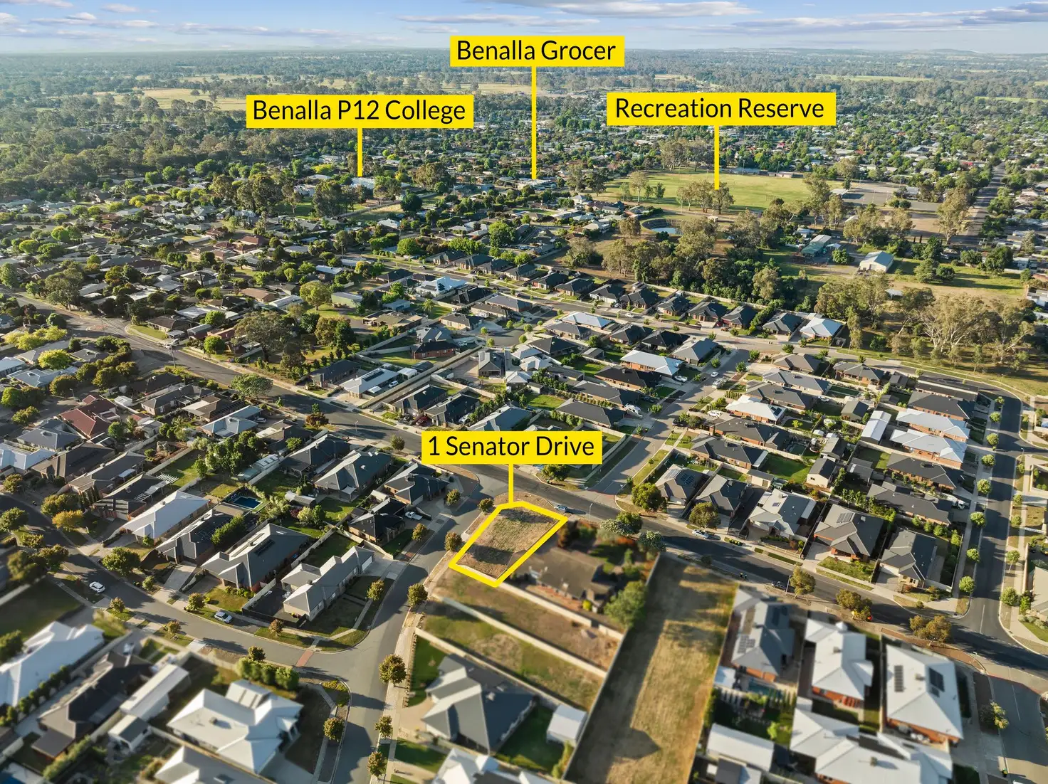Main view of Homely land listing, 1 Senator Drive, Benalla VIC 3672