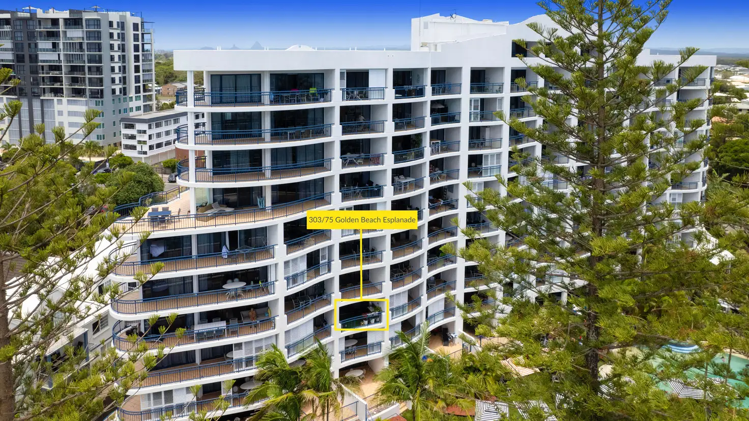 Main view of Homely unit listing, 303/75 Esplanade, Golden Beach QLD 4551