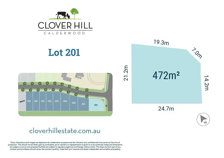 Main view of Homely land listing, LOT Lot 201, 1 Shamrock Rise, Calderwood NSW 2527