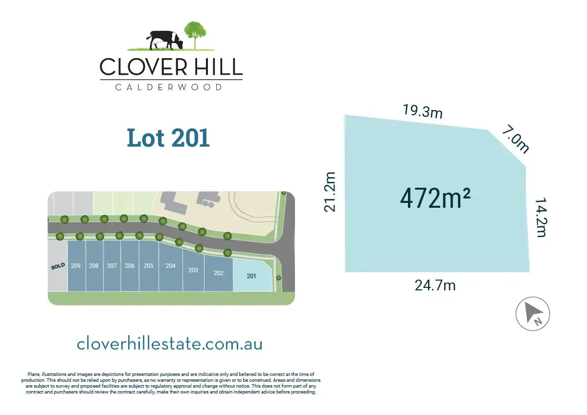 Main view of Homely land listing, LOT Lot 201, 1 Shamrock Rise, Calderwood NSW 2527