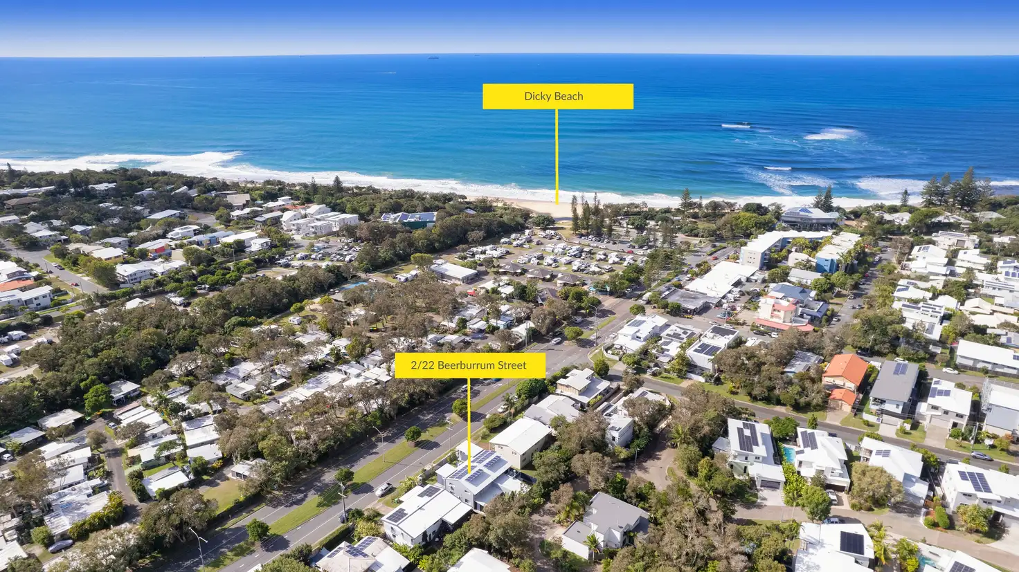 Main view of Homely townhouse listing, 2/22 Beerburrum Street, Dicky Beach QLD 4551