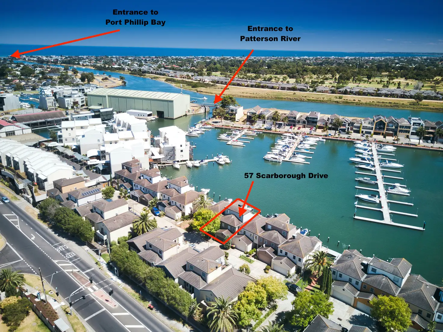 Main view of Homely townhouse listing, 57 Scarborough Drive, Patterson Lakes VIC 3197