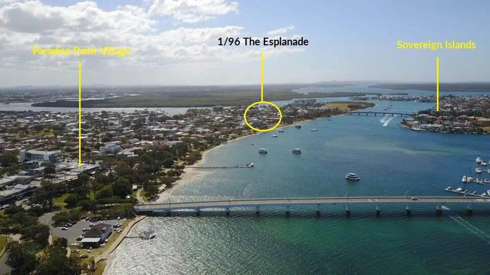 Main view of Homely semi-detached listing, 1/96 The Esplanade, Paradise Point QLD 4216