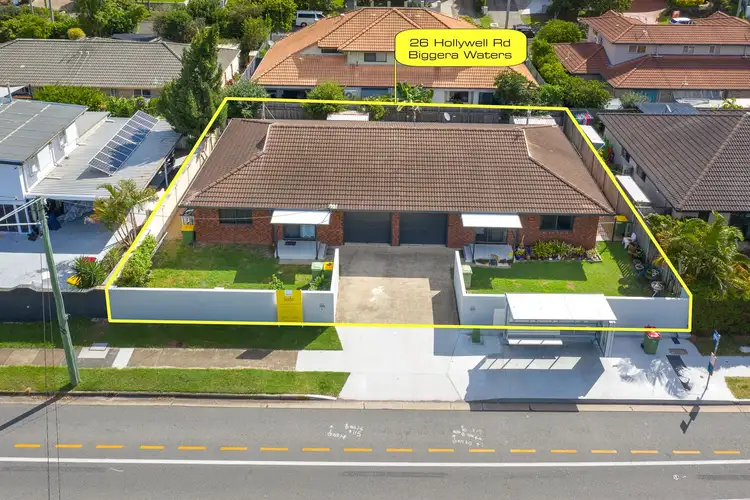 Main view of Homely semi-detached listing, 1&2/26 Hollywell Road, Biggera Waters QLD 4216