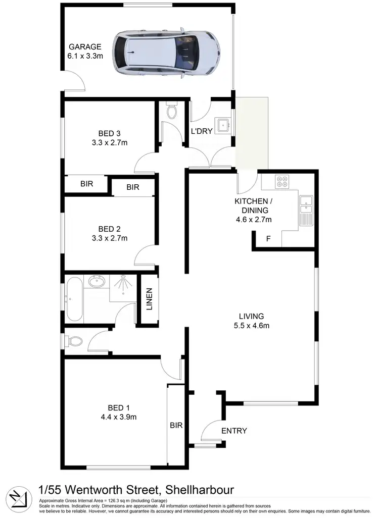 Fifth view of Homely house listing, 1/55 Wentworth Street, Shellharbour NSW 2529