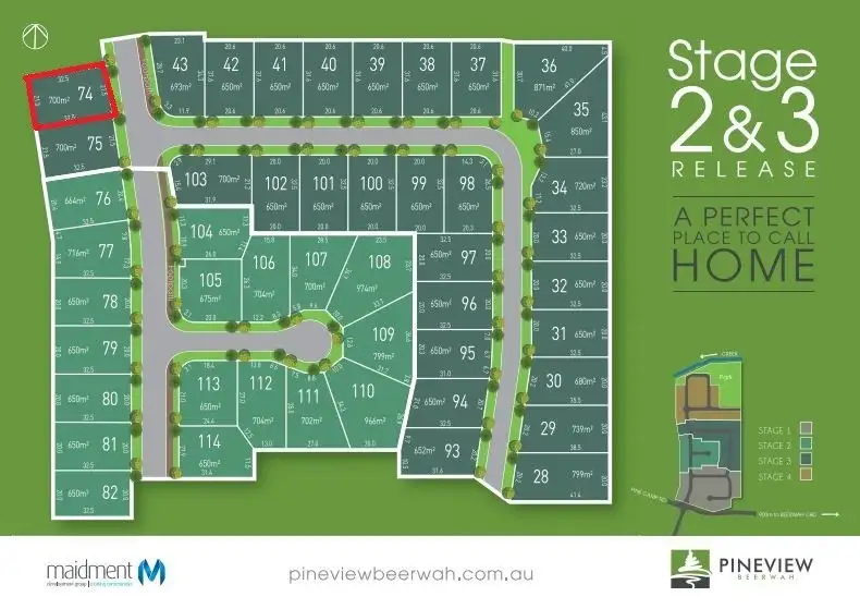 Main view of Homely land listing, Lot 74 Pineview Drive, Beerwah QLD 4519