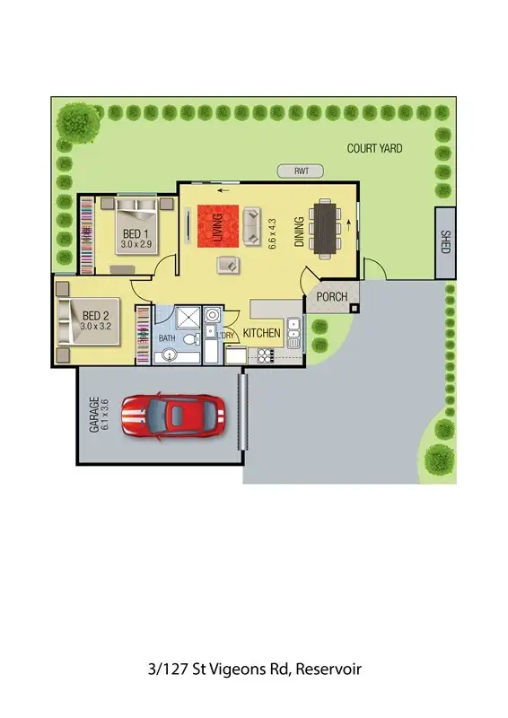Fourth view of Homely townhouse listing, 1-3/127 St Vigeons Road, Reservoir VIC 3073