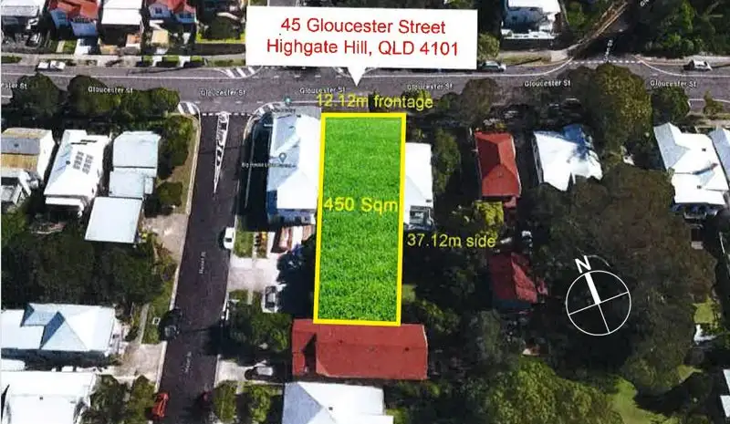 Main view of Homely land listing, 45 Gloucester ST, Highgate Hill QLD 4101