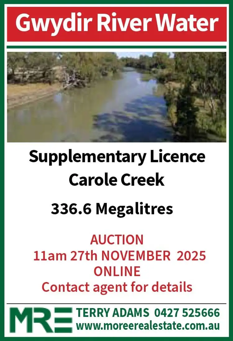 Gwydir Supplementary Licence, Moree NSW 2400
