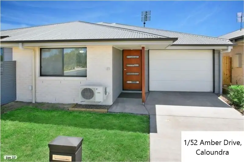 Main view of Homely semi-detached listing, 1/52 Amber Drive, Caloundra West QLD 4551