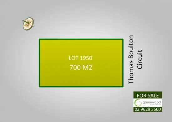 Main view of Homely land listing, Lot 1950 Thomas Boulton Circuit, Kellyville NSW 2155