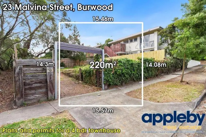 Main view of Homely land listing, 23 Malvina Street, Burwood VIC 3125
