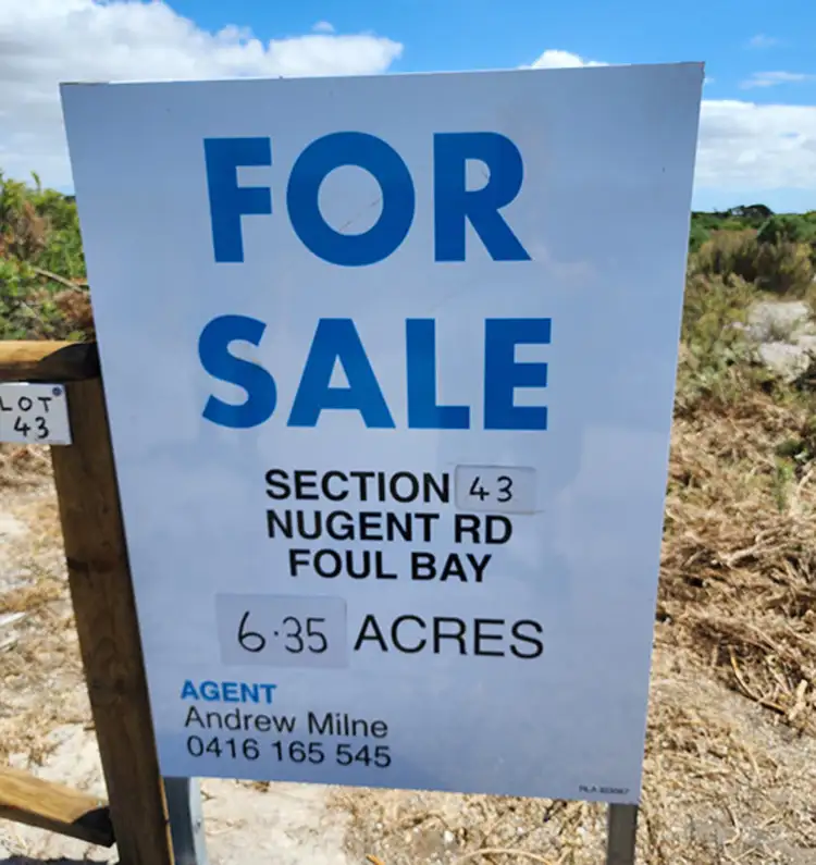 Main view of Homely land listing, S 43 Nugent Road, Foul Bay SA 5577