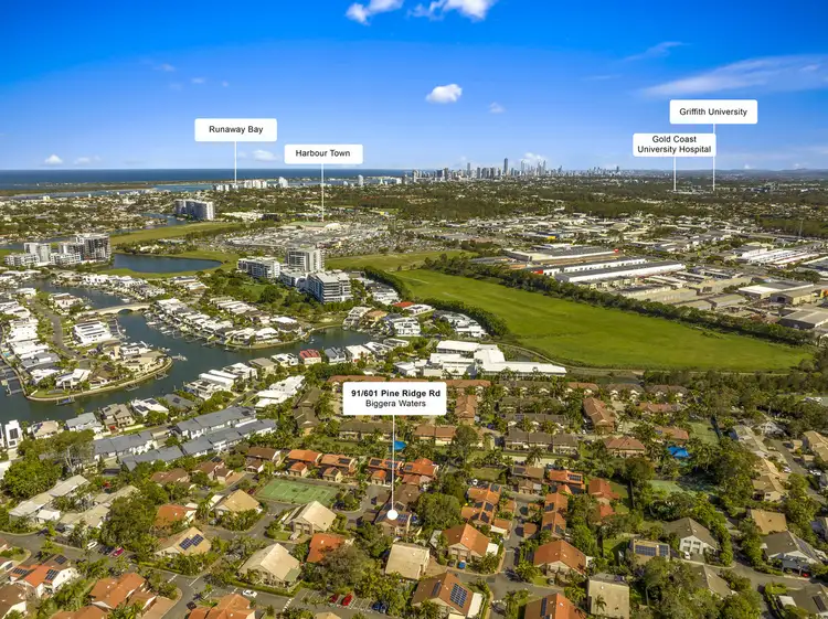 Main view of Homely townhouse listing, 91/601 Pine Ridge Road, Biggera Waters QLD 4216