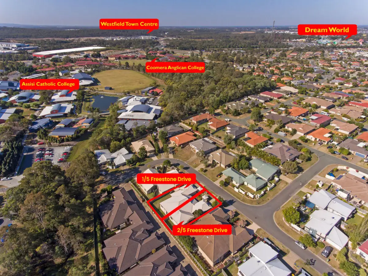 Main view of Homely semi-detached listing, 1/5 Freestone Drive, Upper Coomera QLD 4209