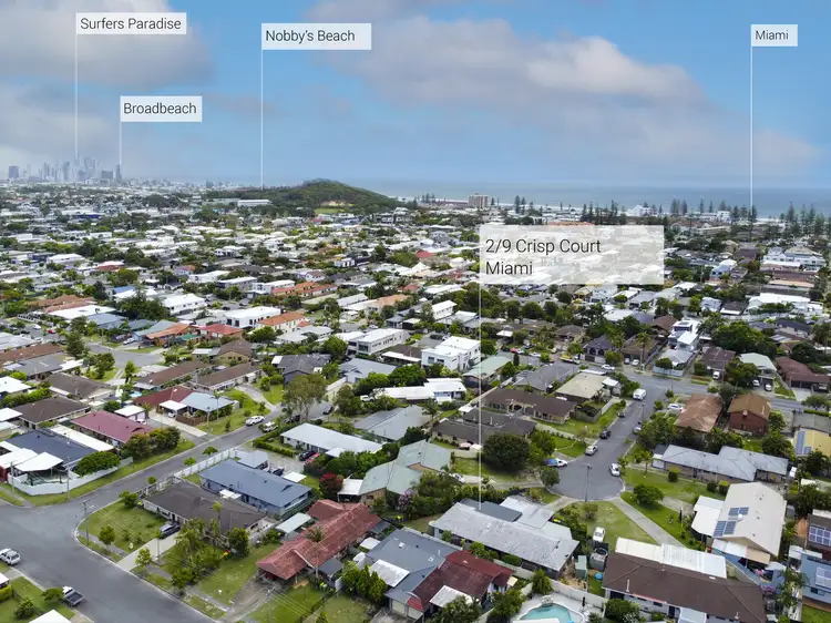 Main view of Homely semi-detached listing, 2/9 Crisp Court, Miami QLD 4220